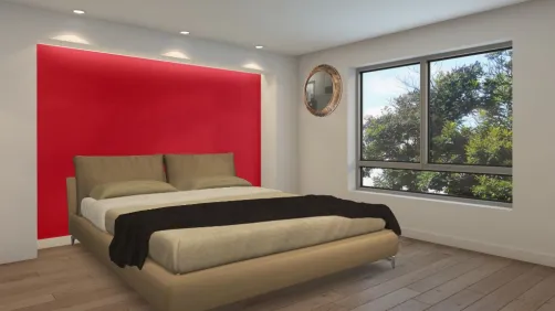 Chambre rouge rosé