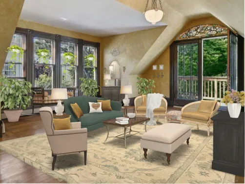 Gold and Green Livingroom 