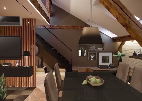 Project - Living\Dining Room Design Rendering