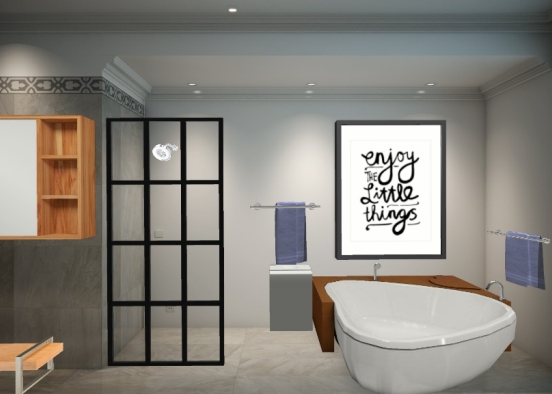 Cozy luxurious bath place. Design Rendering