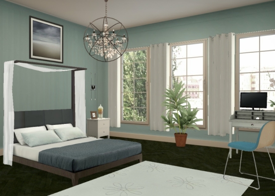 Bedroom blues Design Rendering