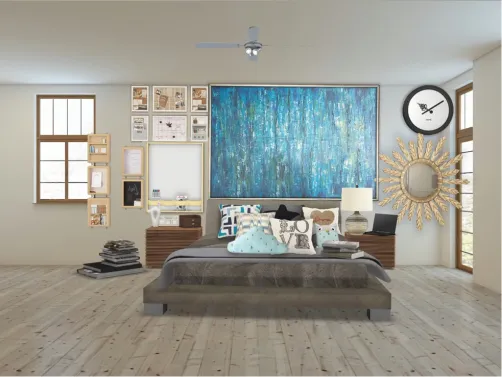 Modern Messy bedroom 