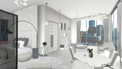 White and Silver luxurious hotel room