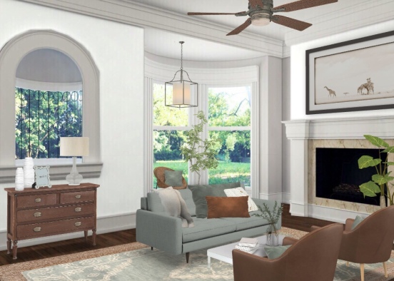 Comfotable Living room- safari themed 🐘🦒 Design Rendering