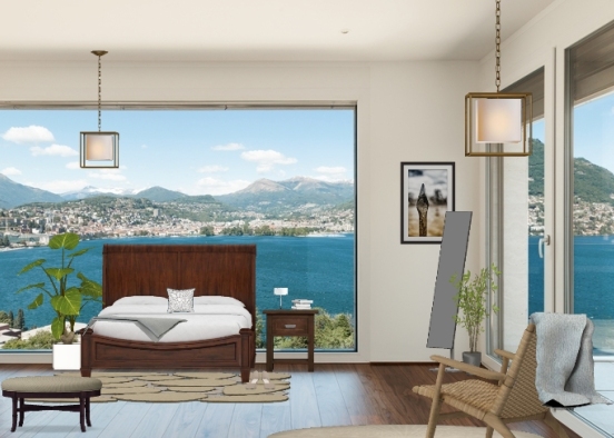 Ocean view bedroom Design Rendering