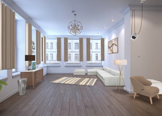 Bright Living room Design Rendering
