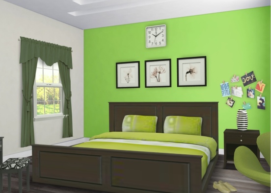 Clover Green Bedroom Design Rendering