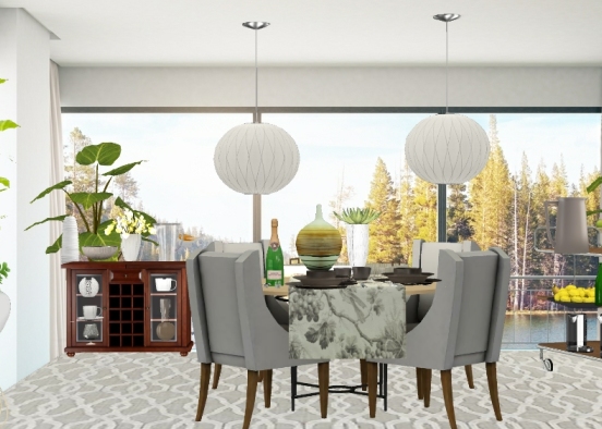Bringing the outdoors dining in Design Rendering