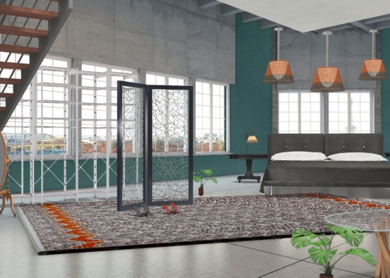 Industrial Living Part 5. The Master Bedroom Design Rendering
