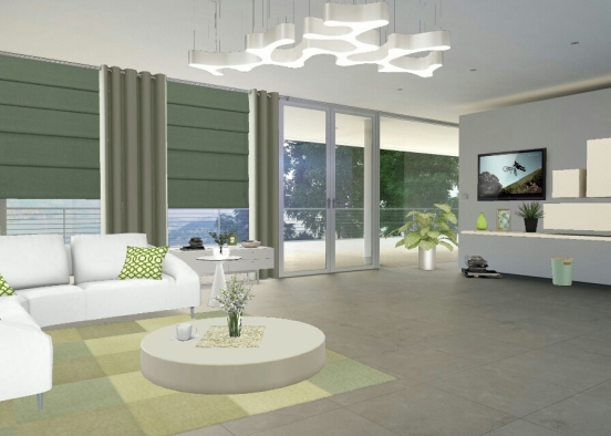 Eco friendly living room Design Rendering