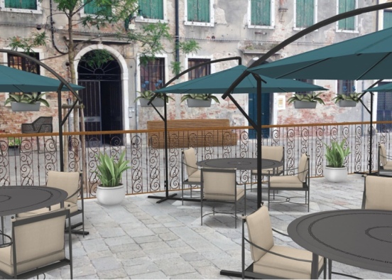 outdoor cafe seating Design Rendering