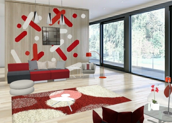 Red and white Design Rendering