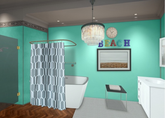 Beach Bathroom Design Rendering