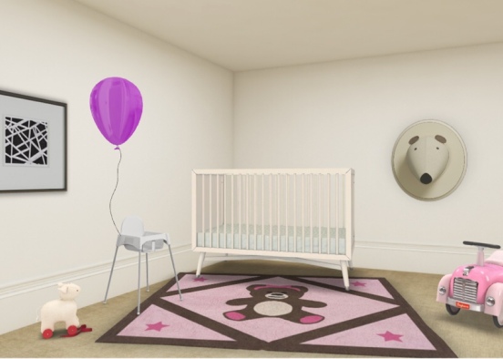 Baby Girl Bedroom Design Rendering
