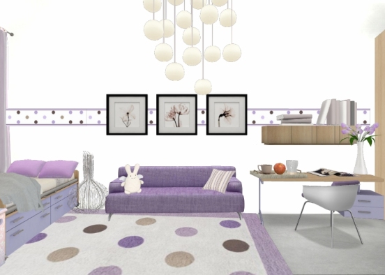 Lila Girl's Room 😘 Design Rendering