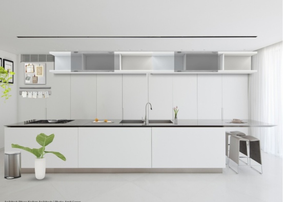 Modern white clean kitchen Design Rendering