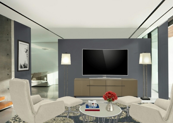 Sala de televisão Design Rendering