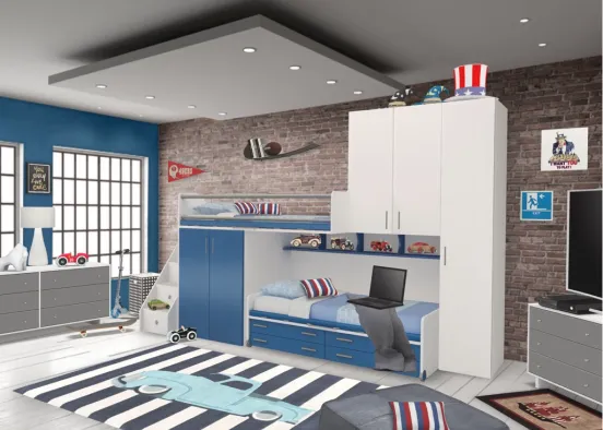 My step son wanted a boys room for him!!!! 😀 Design Rendering