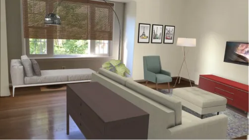 Living room with chaise 