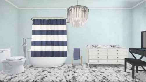 Blue and Gray Bathroom