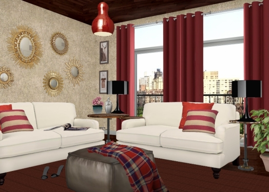 City view living room  Design Rendering