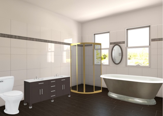 Bathroom grey Design Rendering