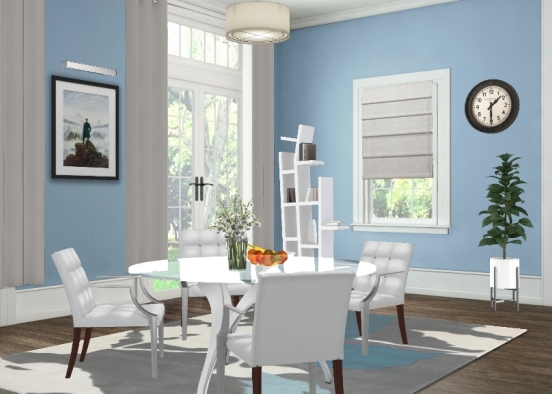 Blue Dinning Room Design Rendering