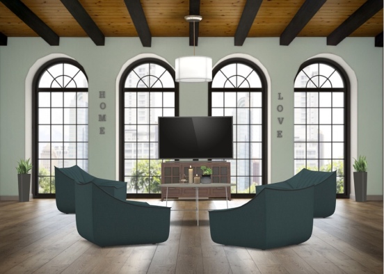 Comfy Modern Living Room Design Rendering
