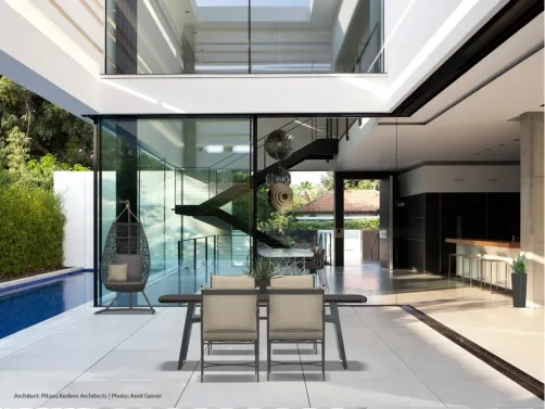 Outdoor Dining Table and Relaxing Swinging Chair