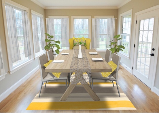 Yellow Dining Room Design Rendering