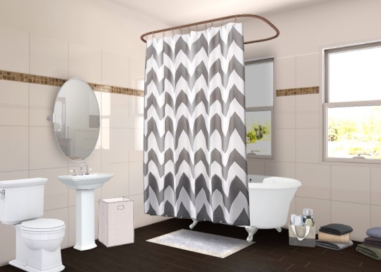 Flat bathroom  Design Rendering