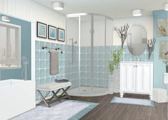 France condo bathroom Design Rendering
