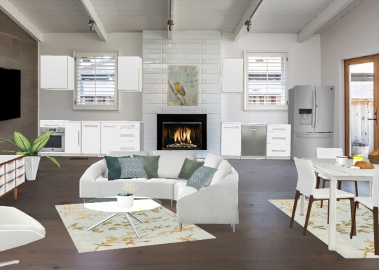Kitchen&living room Design Rendering