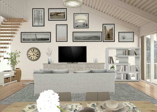 Living dining room Design Rendering