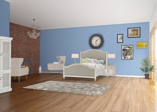 Modern, Rustic Room Design Rendering
