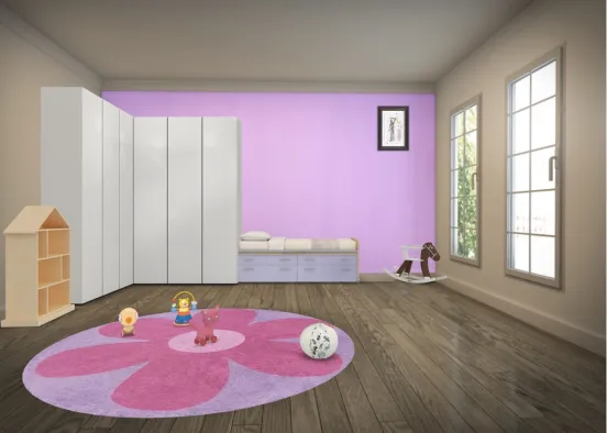 No.4 Little girls Bedroom Design Rendering