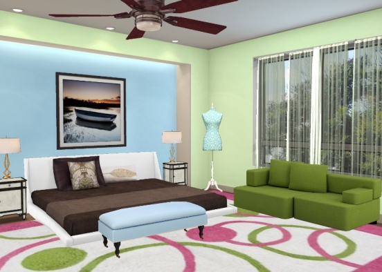 Chic And Contemporary bedroom Design Rendering