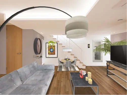 modern living and dining space