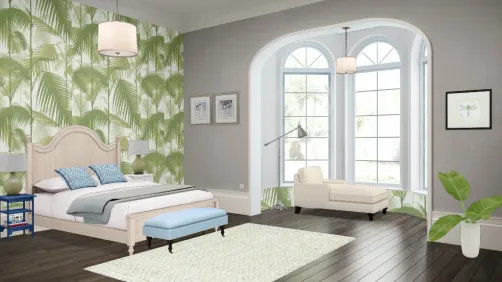 Quarto verde e azul
