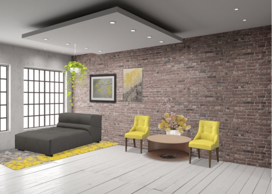 yellow room Design Rendering