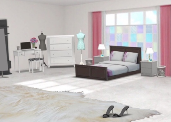 a teenage girl’s bedroom  Design Rendering