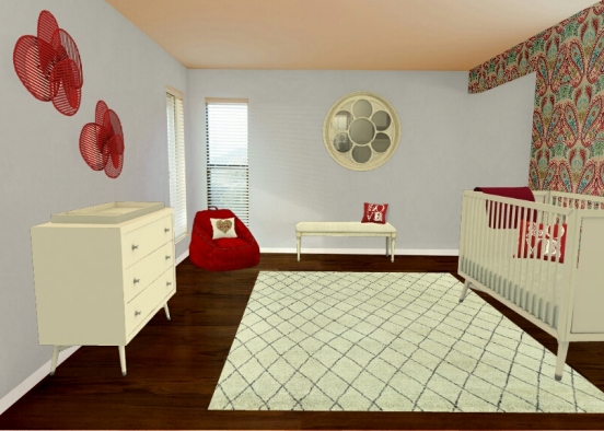 Red nursery Design Rendering
