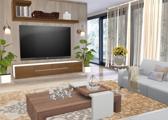 wood and white design Design Rendering