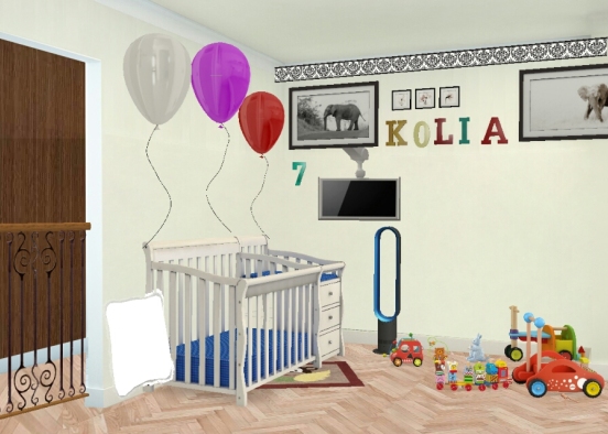 Boys and Girls  room  Baby  Design Rendering