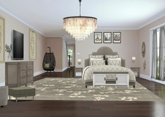 grey and white room Design Rendering