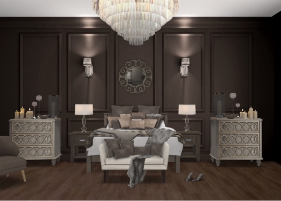 Luxury Ash Bedroom Design Rendering