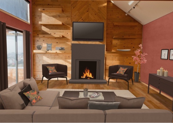 stylish living room Design Rendering