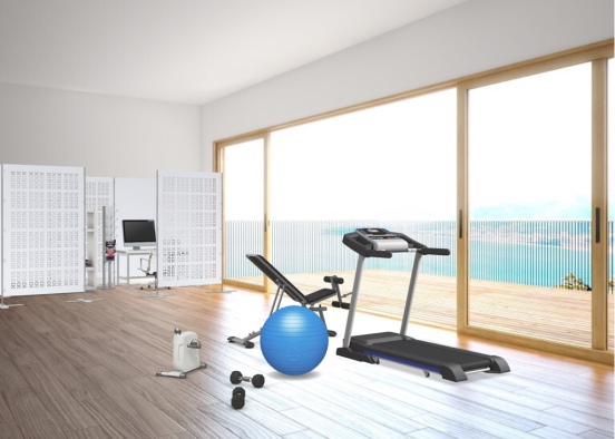 My dream office and gym Design Rendering