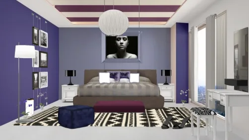 Bedroom blue and purple
