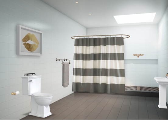 Modern grey and gold and white bathroom. Child, teen, or adult just love it all!!!!!🎀❤️✨📸 Design Rendering